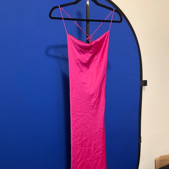 Solid Tie Backless Cami Dress - Picture 1 of 5